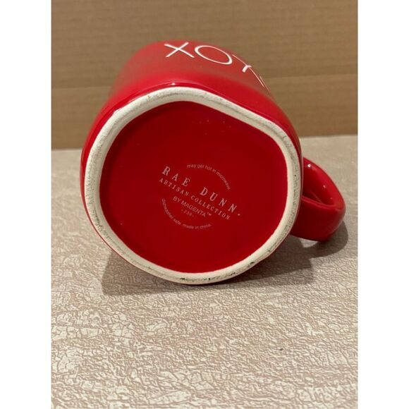 Rae Dunn Red Valentine XOXO Mug Magenta 239-Coffee Tea Oversized ‘Faux Handmade’ - Picture 5 of 6